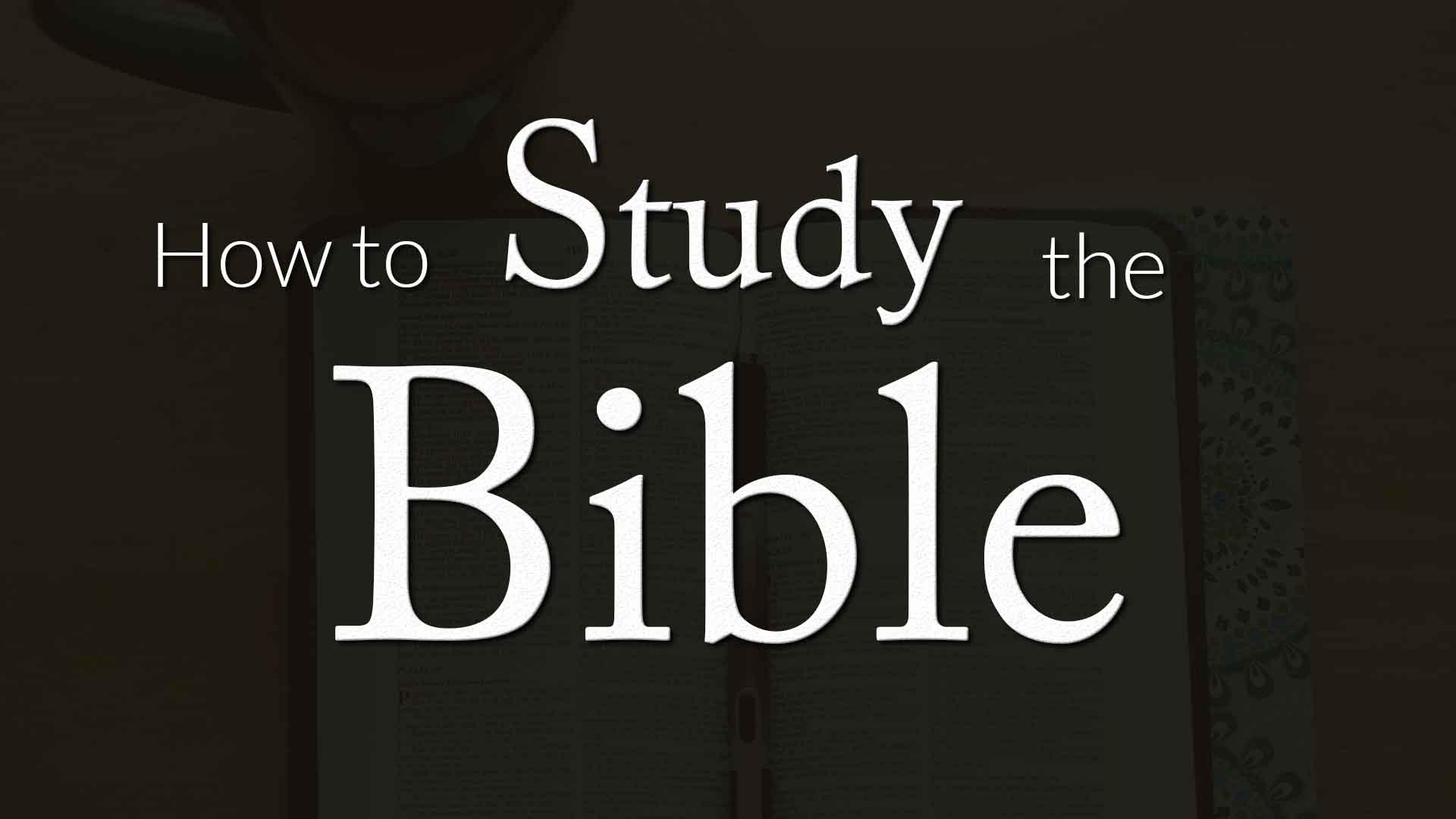 How To Study the Bible Video Series